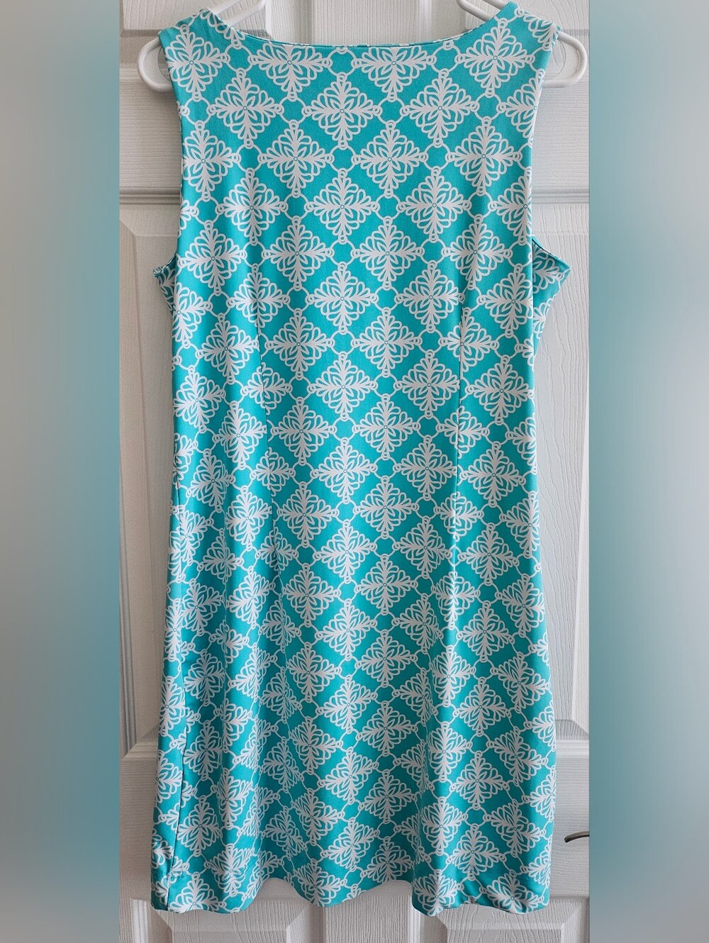 Lulu B Medium Aqua White Sundress Sleeveless Activeware Travel - Picture 2 of 9